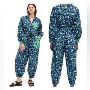 NEW Diane Von Furstenberg DVF Nylon Jazz Dot Green Sports Jumpsuit Size L